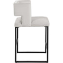  Color_Black/ Cream -- Caleb Cream Velvet Upholstered Counter Stool IMAGE 4