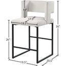 Meridian Caleb Cream Velvet Counter Stool IMAGE 7