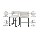  Color_Black/ Cream -- Caleb Cream Velvet Upholstered Counter Stool IMAGE 8