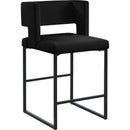  Color_Black -- Caleb Black Velvet Upholstered Counter Stool IMAGE 1