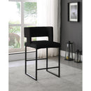  Color_Black -- Caleb Black Velvet Upholstered Counter Stool IMAGE 2