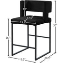 Meridian Caleb Black Velvet Counter Stool IMAGE 7