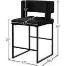  Color_Black -- Caleb Black Velvet Upholstered Counter Stool IMAGE 7