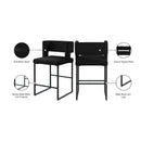  Color_Black -- Caleb Black Velvet Upholstered Counter Stool IMAGE 8