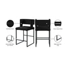 Meridian Caleb Black Velvet Counter Stool IMAGE 8