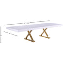  Color_Gold/ White -- Meridian Excel Dining Table with Pedestal Base IMAGE 10