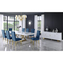 Color_Gold/ White -- Meridian Excel Dining Table with Pedestal Base IMAGE 2
