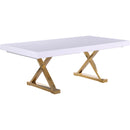  Color_Gold/ White -- Meridian Excel Dining Table with Pedestal Base IMAGE 3
