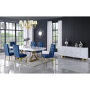  Color_Gold/ White -- Meridian Excel Dining Table with Pedestal Base IMAGE 4
