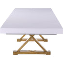  Color_Gold/ White -- Meridian Excel Dining Table with Pedestal Base IMAGE 5