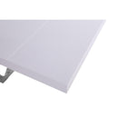  Color_Chrome/ White -- Excel 84" / 123.5" White Lacquer Finish Top And Stainless Steel Base 2 Leaf Extendable Dining Table IMAGE 7