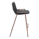  Zuo Desi 101691 Counter Stool - Black & Walnut IMAGE 2