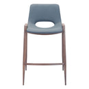  Zuo Desi 101692 Counter Stool - Azure Grey & Walnut IMAGE 3