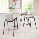  Zuo Desi 101693 Counter Stool - Beige & Walnut IMAGE 8