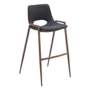  Zuo Desi 101697 Barstool - Black & Walnut IMAGE 1