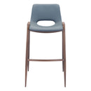  Zuo Desi 101698 Barstool - Azure Grey & Walnut IMAGE 3