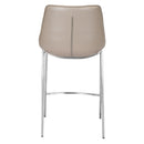  Zuo Magnus 102028 Counter Stool - Brown & Silver IMAGE 4