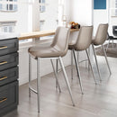  Zuo Magnus 102028 Counter Stool - Brown & Silver IMAGE 7