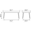  Zuo Perpignan 101888 Dining Table - Brown IMAGE 9