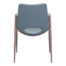  Zuo Desi 101695 Dining Chair - Azure Grey & Walnut IMAGE 4