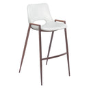  Zuo Desi 109070 Barstool - White & Walnut IMAGE 1