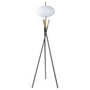 920089 LAYTON WHITE ORB SHADE TRIPOD FLOOR LAMP BLACK