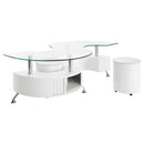 Buckley 3-piece Coffee Table and Stools Set White High Gloss 703400