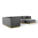 Modway Furniture Sanguine Fabric 3 pc Sectional EEI-3921-GRY IMAGE 2