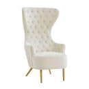  TOV Furniture Jezebel TOV-IHS68205 Velvet Wingback Chair - Cream IMAGE 2