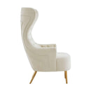  TOV Furniture Jezebel TOV-IHS68205 Velvet Wingback Chair - Cream IMAGE 3