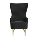  TOV Furniture Julia TOV-IHS44150 Velvet Wingback Chair - Black IMAGE 1
