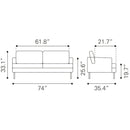  Zuo Decade 109031 Sofa - Vintage Grey IMAGE 9