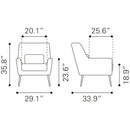  Zuo Ontario 109049 Accent Chair - Vintage Brown IMAGE 10