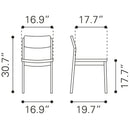  Zuo Desdamona 109214 Dining Chair - Gray & Black IMAGE 10