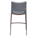  Zuo Ace 109390 Counter Stool - Dark Grey & Walnut IMAGE 4