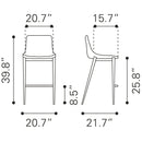  Zuo Magnus 109392 Counter Stool - Dark Grey & Black IMAGE 8