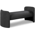  Color_Black -- Meridian Peyton Boucle Fabric Upholstered Bench IMAGE 1