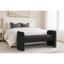  Color_Black -- Meridian Peyton Boucle Fabric Upholstered Bench IMAGE 2