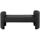  Color_Black -- Meridian Peyton Boucle Fabric Upholstered Bench IMAGE 4