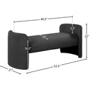  Color_Black -- Meridian Peyton Boucle Fabric Upholstered Bench IMAGE 6