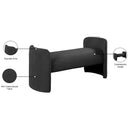  Color_Black -- Meridian Peyton Boucle Fabric Upholstered Bench IMAGE 7