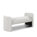  Color_Cream -- Peyton Cream Boucle Fabric Upholstered Bench IMAGE 1