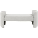  Color_Cream -- Peyton Cream Boucle Fabric Upholstered Bench IMAGE 4