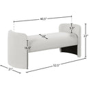  Color_Cream -- Peyton Cream Boucle Fabric Upholstered Bench IMAGE 6