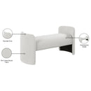  Color_Cream -- Peyton Cream Boucle Fabric Upholstered Bench IMAGE 7
