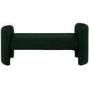  Color_Green -- Peyton Green Boucle Fabric Upholstered Bench IMAGE 4