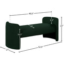 Meridian Peyton Green Boucle Fabric Bench IMAGE 6