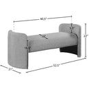  Color_Grey -- Peyton Grey Boucle Fabric Upholstered Bench IMAGE 6