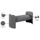  Color_Grey -- Peyton Grey Boucle Fabric Upholstered Bench IMAGE 7