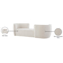  Manufacturer Color_Cream -- Hilton Cream Boucle Fabric Upholstered Chaise Lounge IMAGE 11